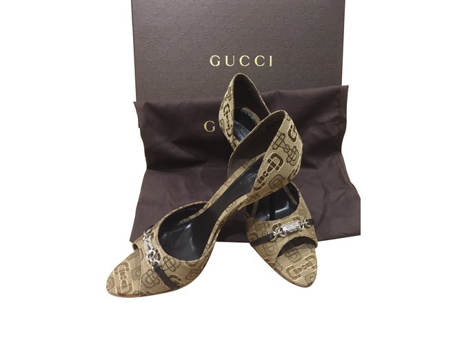 Gucci Heels Brown Leather  ref.104050