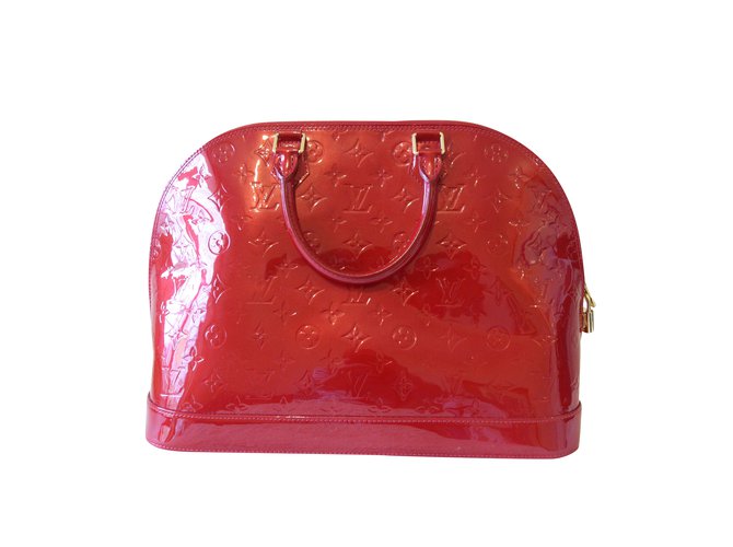 Louis Vuitton Pomme D'Amour Monogram Vernis Alma GM Bag Red Leather  ref.104059