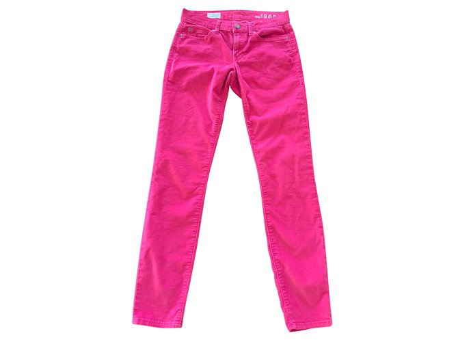 Jeans rosa leggings de terciopelo Gap 1969 T.26 X 32 Algodón Elastano  ref.104086