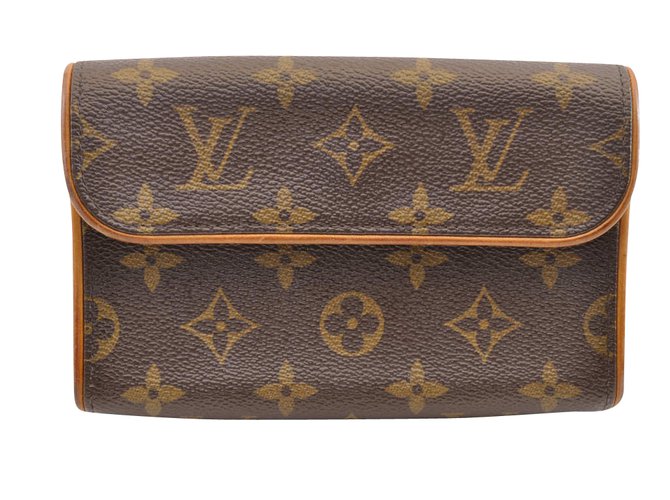 Louis Vuitton Pochette Florentino Marrom Lona  ref.104121