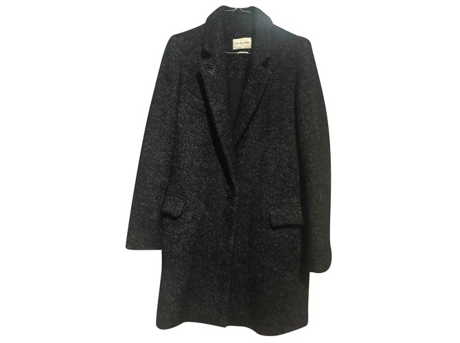 Isabel Marant Coats, Outerwear Black Grey Wool  ref.104204
