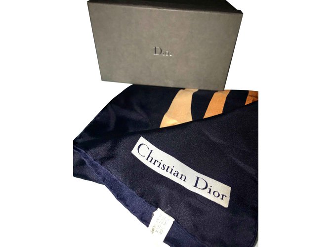 Christian Dior lenço Preto Seda  ref.104216