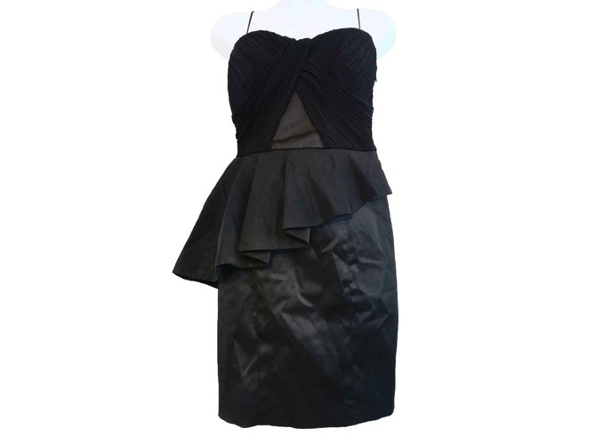 Karen Millen lindo querida Black Prom Dress tamanho UK 8 Preto Poliéster  ref.104274
