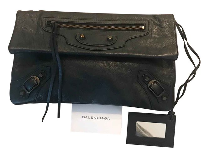 Balenciaga Enveloppe Cuir Noir  ref.104331