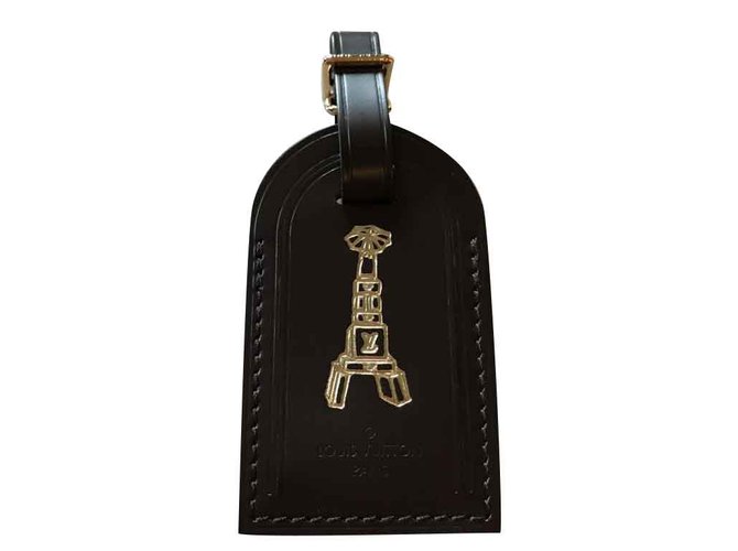 Etichetta del bagaglio Louis Vuitton Marrone scuro Pelle  ref.104366