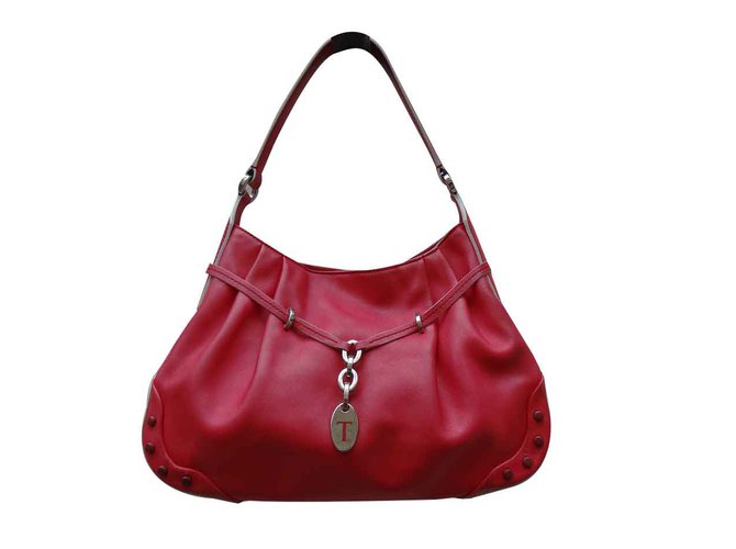Tod's Handbags Red Leather  ref.104391