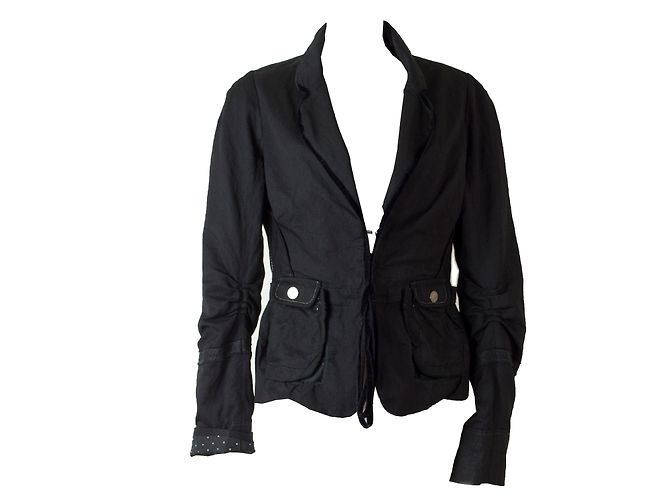 Marithé et François Girbaud Wolljacke Dunkelgrau Anthrazitgrau