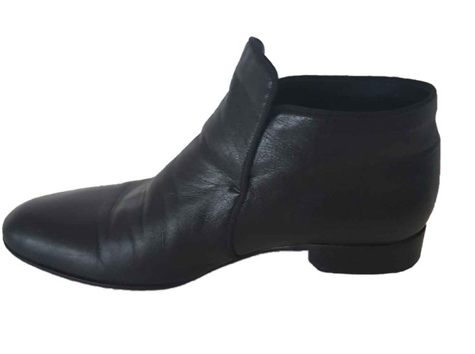 Boots Céline Cuir Noir  ref.104416