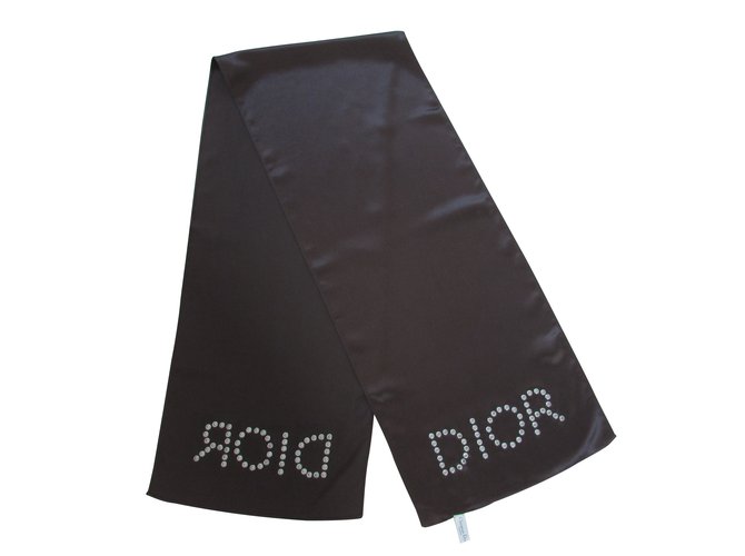 Dior sciarpe Cioccolato Seta  ref.104473