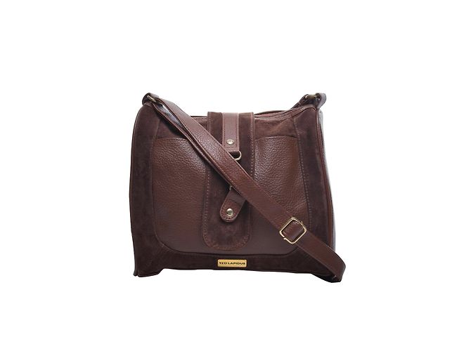 Autre Marque Bolsa de mão Ted Lapidus Marrom de Camurça e Couro