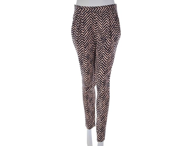 By Malene Birger Hose Schwarz und Beige Polyester Größe L