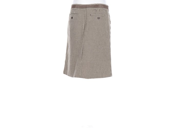 Max Mara Skirts Beige Grey Cotton Linen  ref.104516