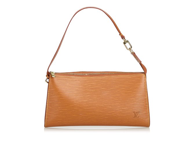 Louis Vuitton Epi Pochette Accessoires Brown Leather  ref.104590