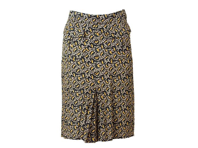 Falda midi recta Isabel Marant de algodón flores negras y amarillas Negro Amarillo