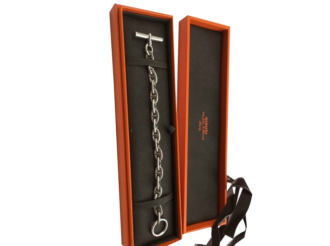 Hermès Braccialetto di ancoraggio a catena, Piccolo modello Argento Argento  ref.104707