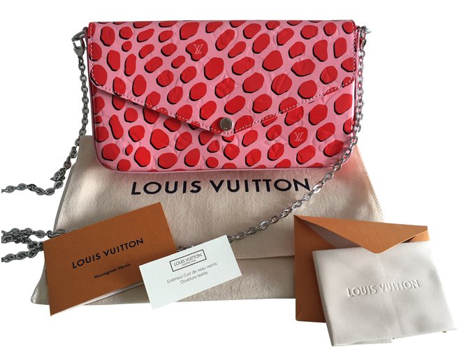 Louis Vuitton Felicie-Cover Pink Lackleder  ref.104735