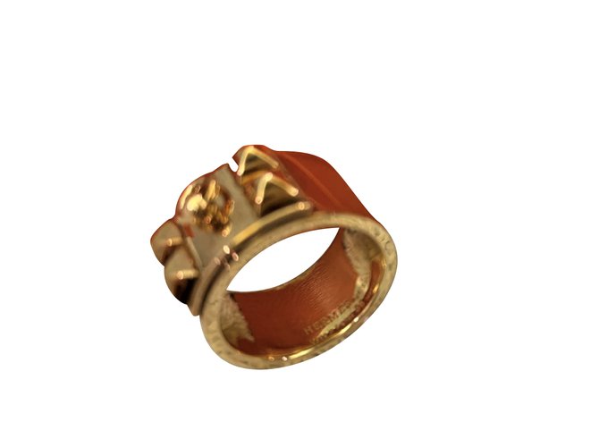 Hermès Hermes Vergoldeter silberner CDC-Ring Golden Geld  ref.104752