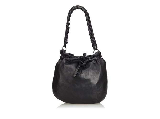 Prada Leather Shoulder Bag Black  ref.104800