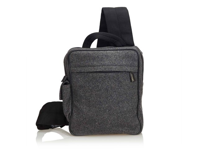 Prada Wool Sling Backpack Black Grey Cloth  ref.104842