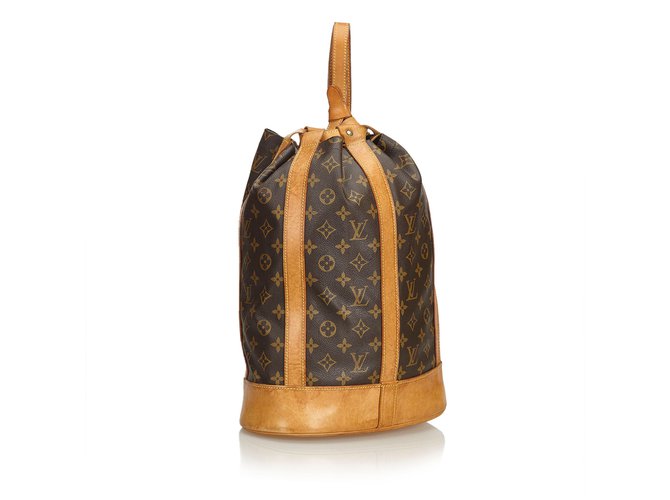 Louis Vuitton Monogram Randonnee GM Brown Leather Cloth  ref.104870