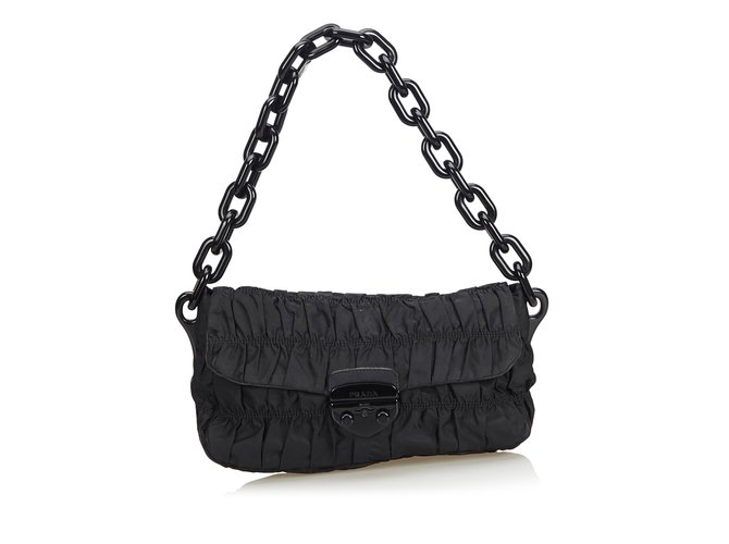 Prada baguette discount bag with chain