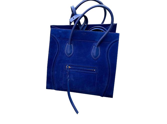 Céline Celine Phantom Handtasche aus elektrischem blauem Wildleder