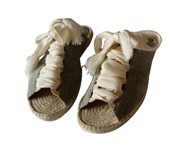 Chloé Laced suede sandals Blue Deerskin  ref.104989