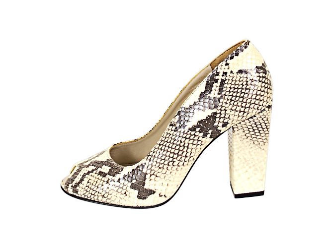 Robert Clergerie Pumps aus Pythonleder Beige und Braun Aus weiß Hellbraun Dunkelbraun