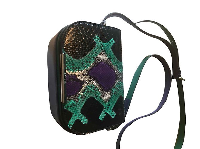 Lancel Bianca Nano Python and Leather Handbag Multicolour Multiple colors