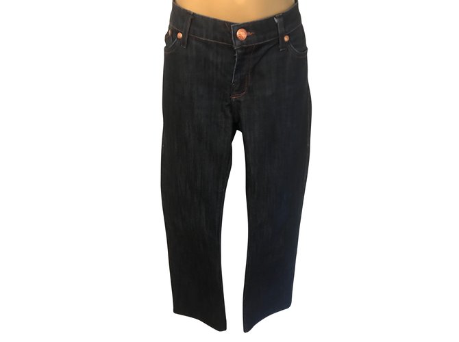 Victoria Beckham Rock & Republic Kasandra Cut 001687 Jeans de perna reta azul escuro tamanho 29 Azul marinho Algodão Elastano  ref.105078