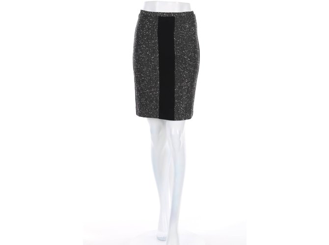 Autre Marque skirt Black Grey Polyester Acrylic  ref.105264