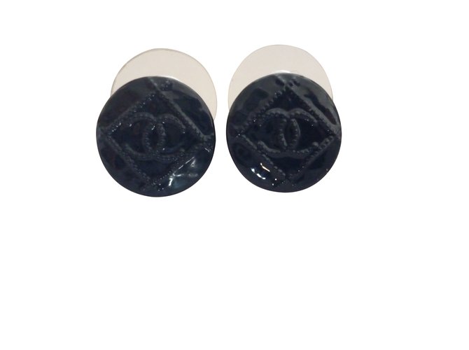 Chanel Earrings Navy blue Metal  ref.105282