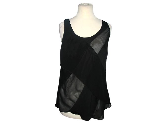 Rag & Bone Chiffon top asymmetric Black White