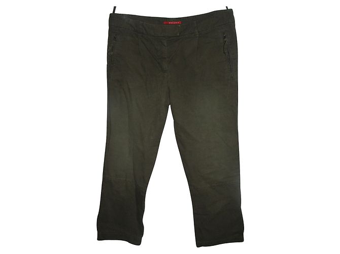 Pantalones cortos Prada de algodón kaki Caqui