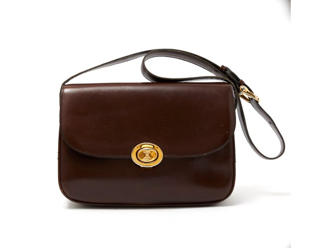 Céline classic box brown Leather  ref.105406
