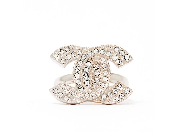Chanel GROßER CC SILBER-STRASSTEIN T52/53