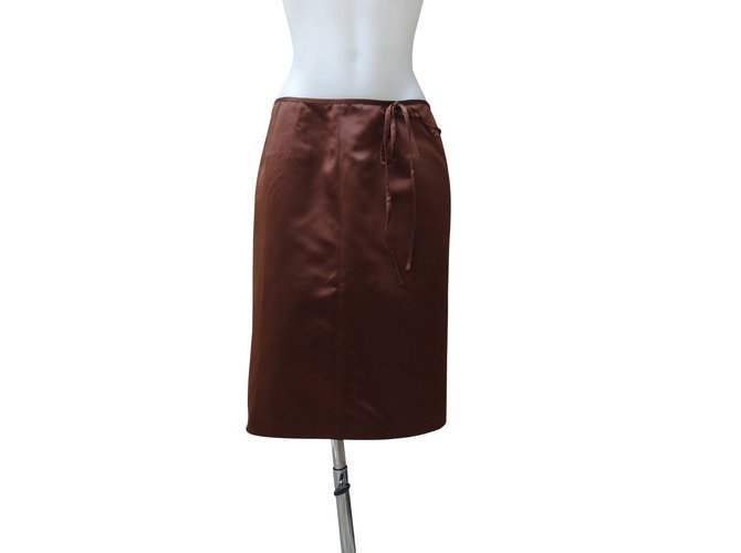 Blumarine Skirts Brown Bronze Rayon Acetate  ref.99488
