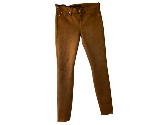 7 For All Mankind jeans Velours Marron Chataigne  ref.99493