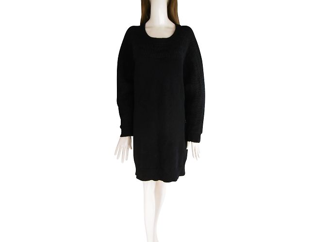 LIMI Feuer Wolle Mohair Kleid Schwarz