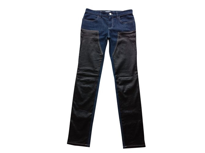 Givenchy leather & denim pants, Size fr36 Blue  ref.99506