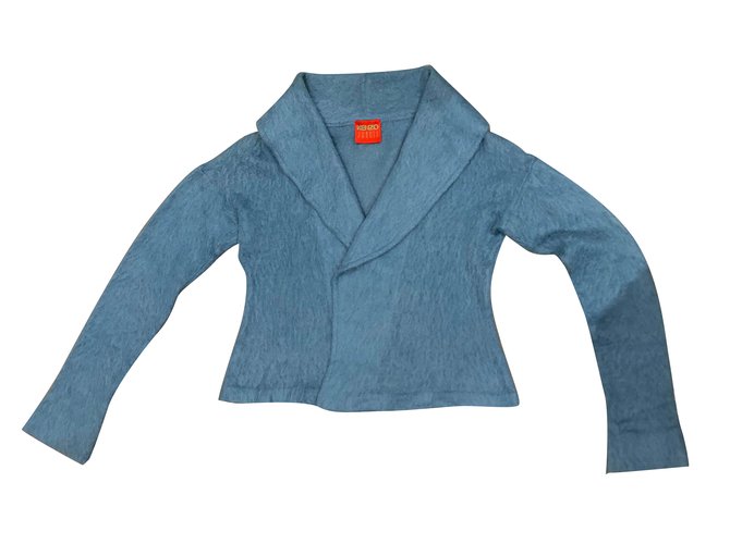 jacket KENZO Blue duck T.38-40 Wool Polyamide Mohair  ref.99576