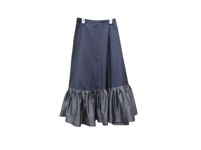 Falda Hugo Boss Gris Plata Seda y Algodón Talla 36
