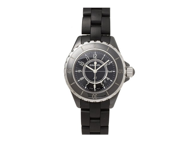 Chanel J12 orologio Nero Argento Metallo  ref.99619