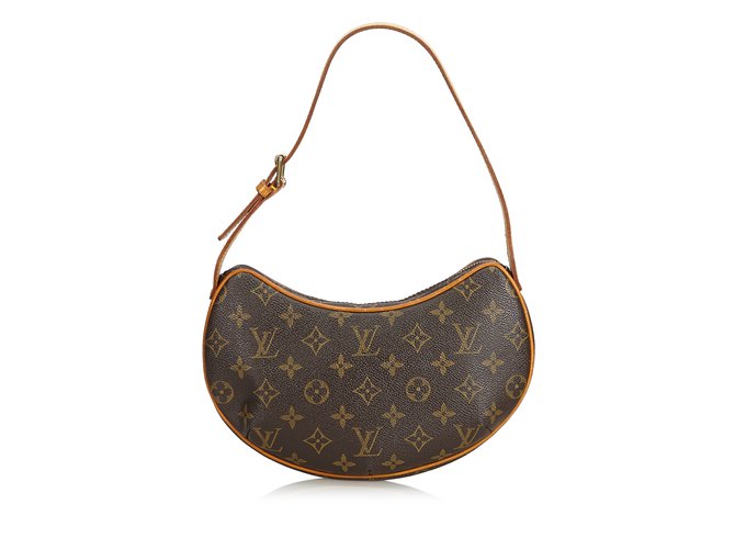 Louis Vuitton Monogram Croissant MM Brown Leather Cloth  ref.99638