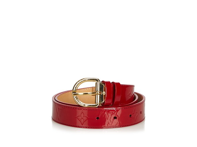 Louis Vuitton Monogram Vernis Belt Red Leather Patent leather  ref.99640