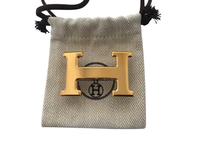 Cintura con fibbia Hermès Constance D'oro Acciaio  ref.99683