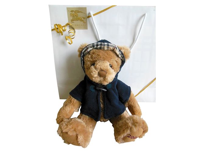 Burberry Teddy Bear Caban Tartan Trench Check Beige