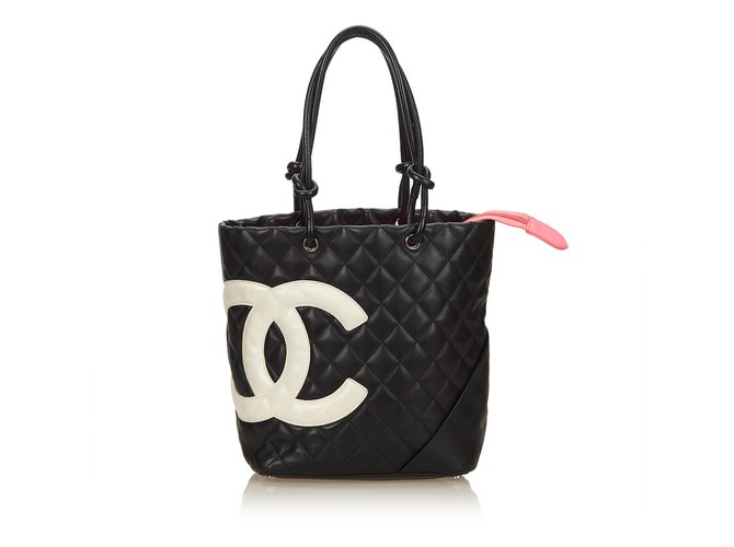 Chanel Cambon Ligne Tasche Schwarz Leder  ref.99758