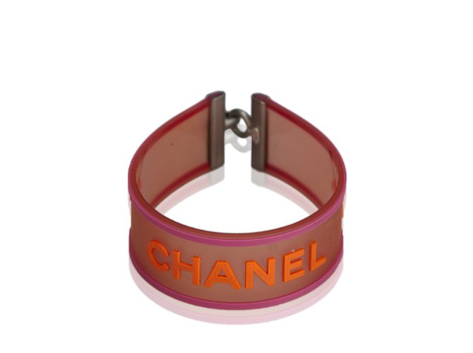 Chanel Braccialetto con logo Rosa Rosso Metallo  ref.99815