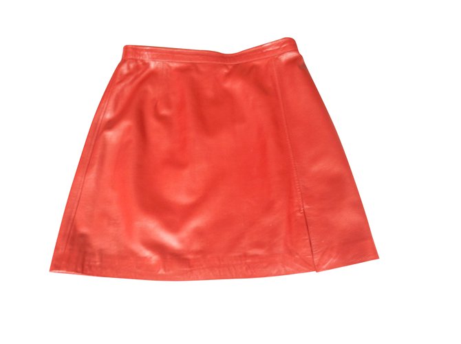Dolce & Gabbana Skirts Red Leather  ref.99824